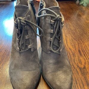 Franco Sarto brown suede wedge booties 7M